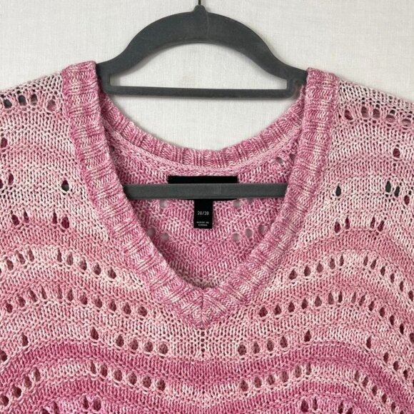 Lane Bryant Crochet Bell Sleeve Tunic Womens 26 28 Boho Pink Coverup Plus Size - Picture 3 of 7
